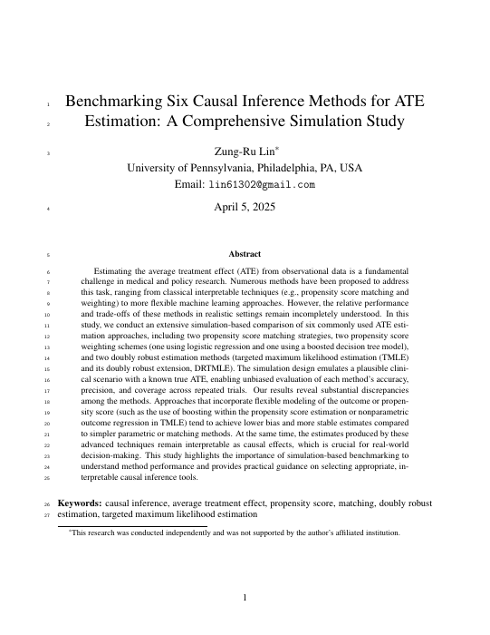 Preview of first page: Causal inference methods